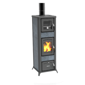 Stufa a legna con forno Alice 490 AZ con forno