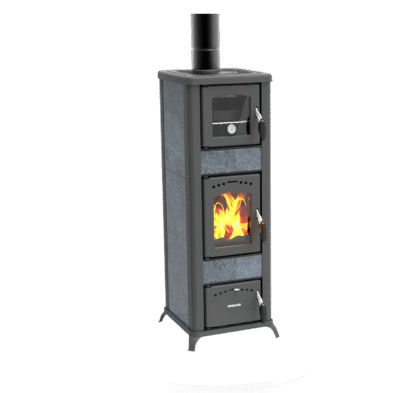 Stufa a legna con forno Alice 490 AZ con forno